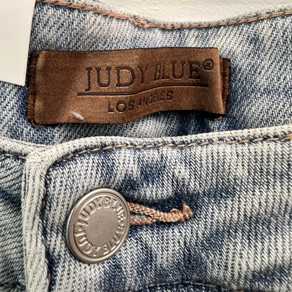 Judy Blue 90s Straight Jeans 14w Rigid Magic JB88884 Distressed Raw Hem NEW! - Picture 4 of 13
